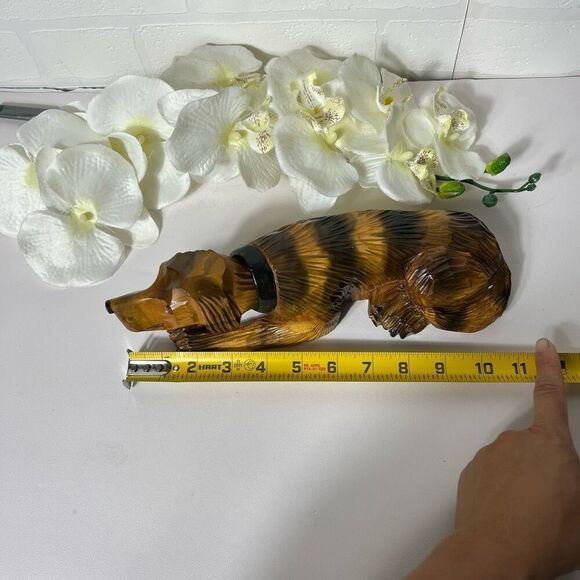 Hand carved wooden Dog bobble head - Picture 2 of 12